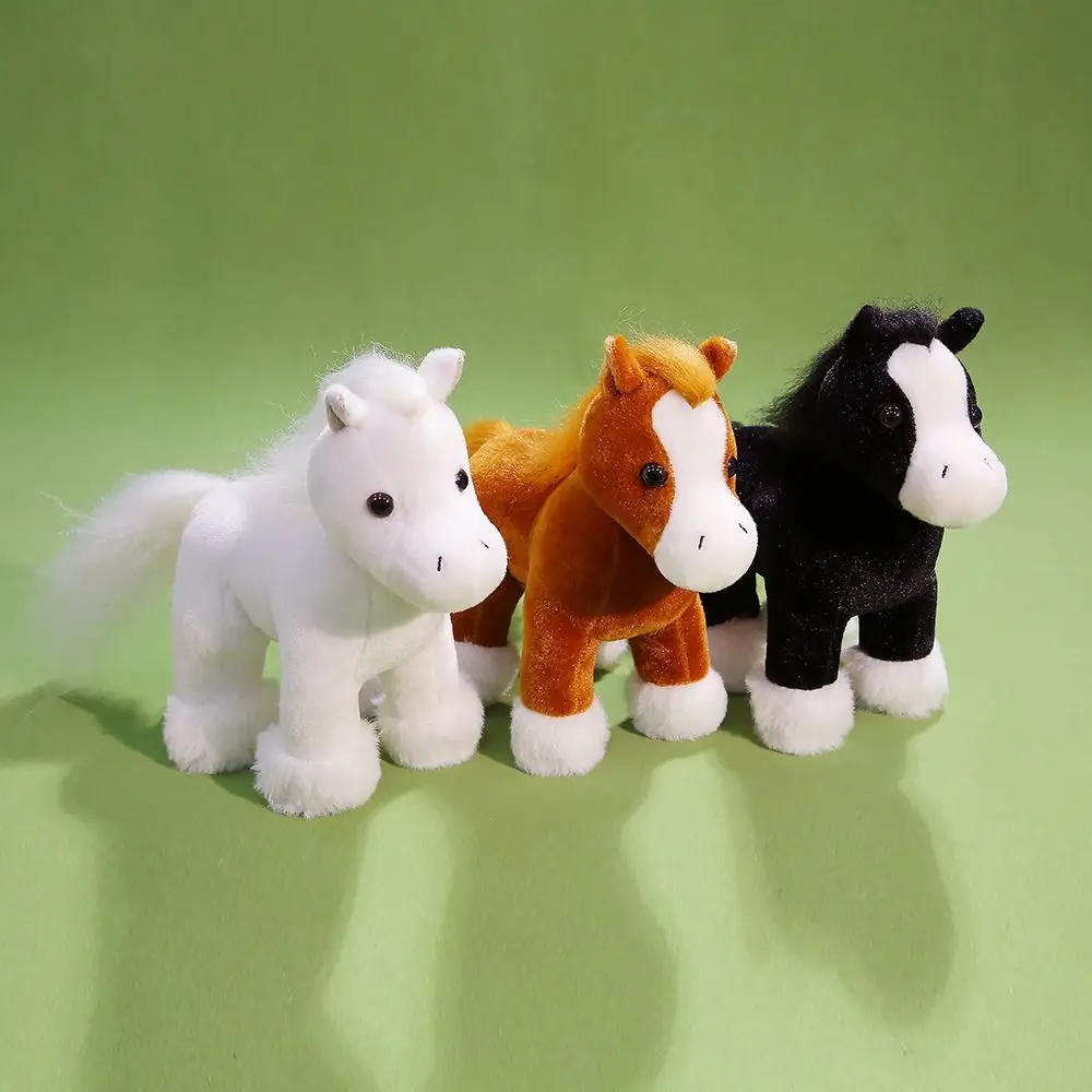 

PP Cotton Fine Horse Plush Toy Soft Fluffy Simulation Stuffered Pony Doll Portable Comfortable Long Hair Horse Stuffed Doll