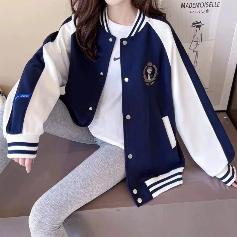 

2022 Spring Autumn Woman Jacket New Fashion Baseball Jacket Korean Style Loose Letter Coat Clothes