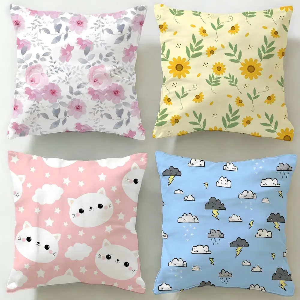 Cute Texture Cushion Cover Soft & Easy-Wash Pillow Case – Versatile for Couch, Bed, Travel and Office