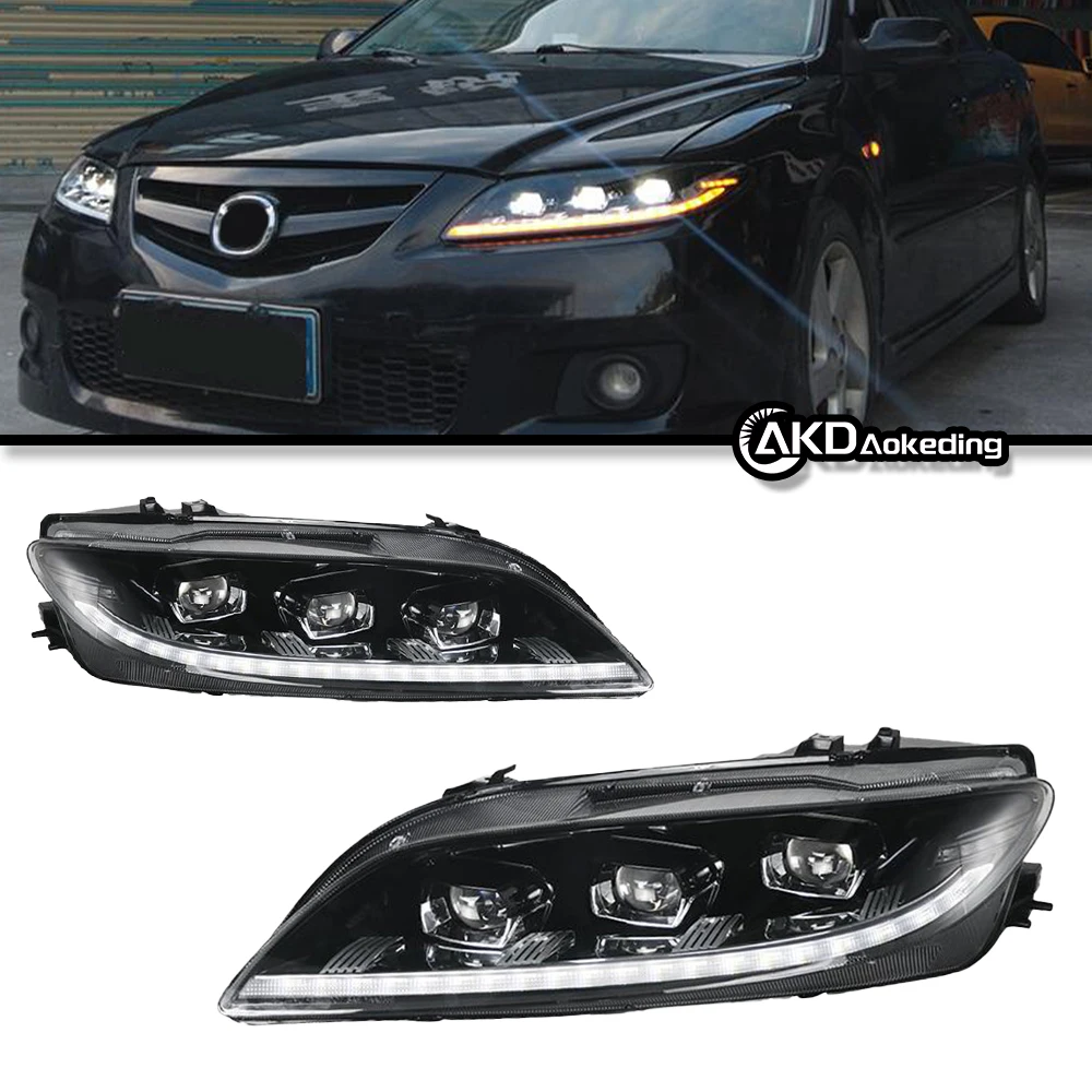 Auto Parts For Mazda 6 Headlights 2004-2015 latest Styling LED Headlights DRL upgrade angel eyes Car Accesorios Modified