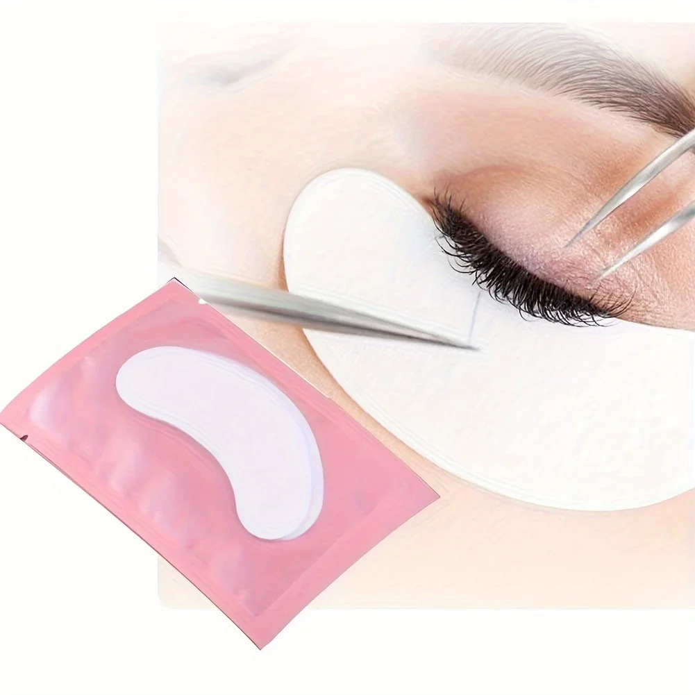 Patch pour les yeux en Hydrogel rose, 100 paires, Extension de cils, naturel non pelucheux, coussinets de Gel sous les yeux, fournitures d'extension de cils et outils de beauté