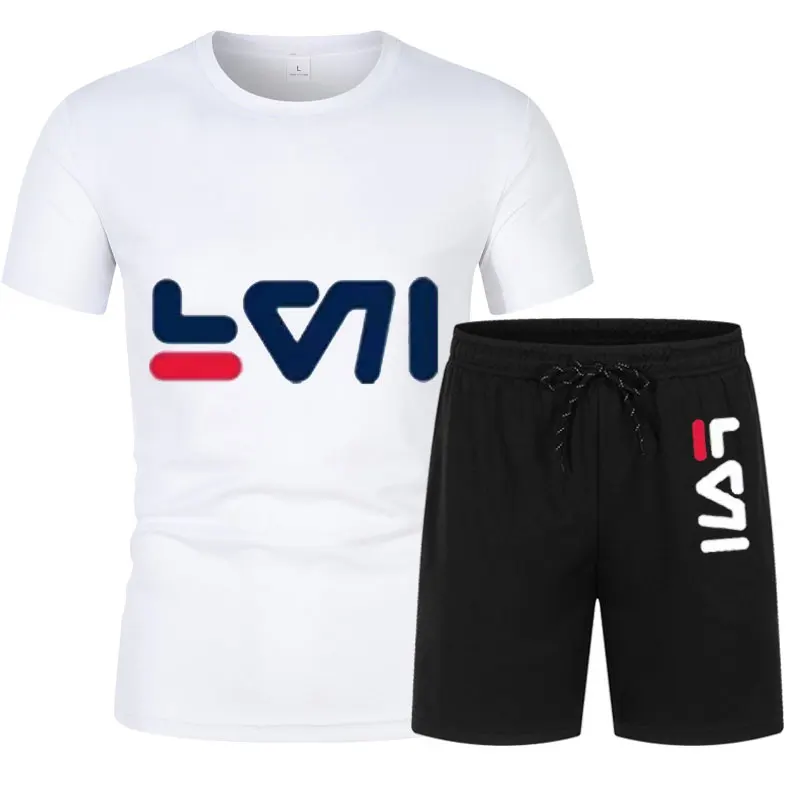Summer t shirt Set For Men 3D print 2-piece Set Men's T-shirt Short Sleeve+Shorts Oversized T-shirt Male Casual Sport Suit Man