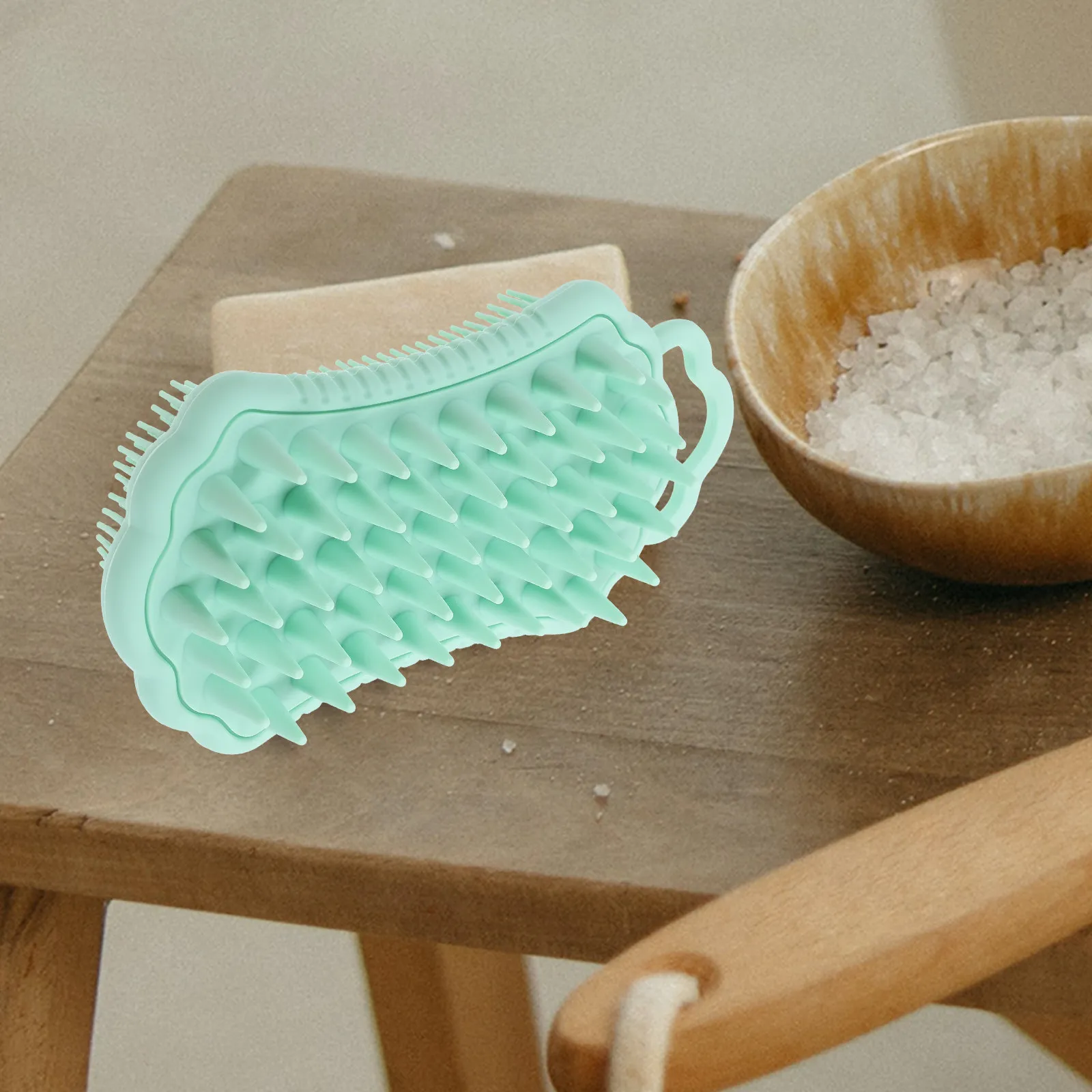 Silicone Body Scrubber Scalp Brush Shower Exfoliator for Dry Wet Use Removes Dead Skin Enhances Circulation Bathing Massage