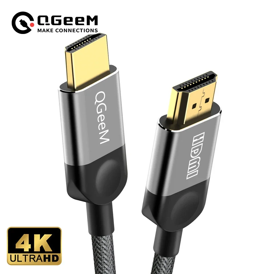 QGEEM HDMI Cable HDMI to HDMI 2.0 Cable 4K for Xiaomi Projector Nintend Switch PS4 Television TVBox xbox 360 1m 2m 5m Cable HDMI