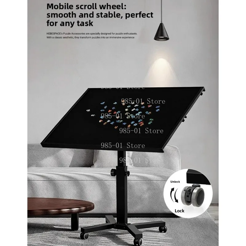 Ergonomic metal puzzle table with adjustable lifting structure