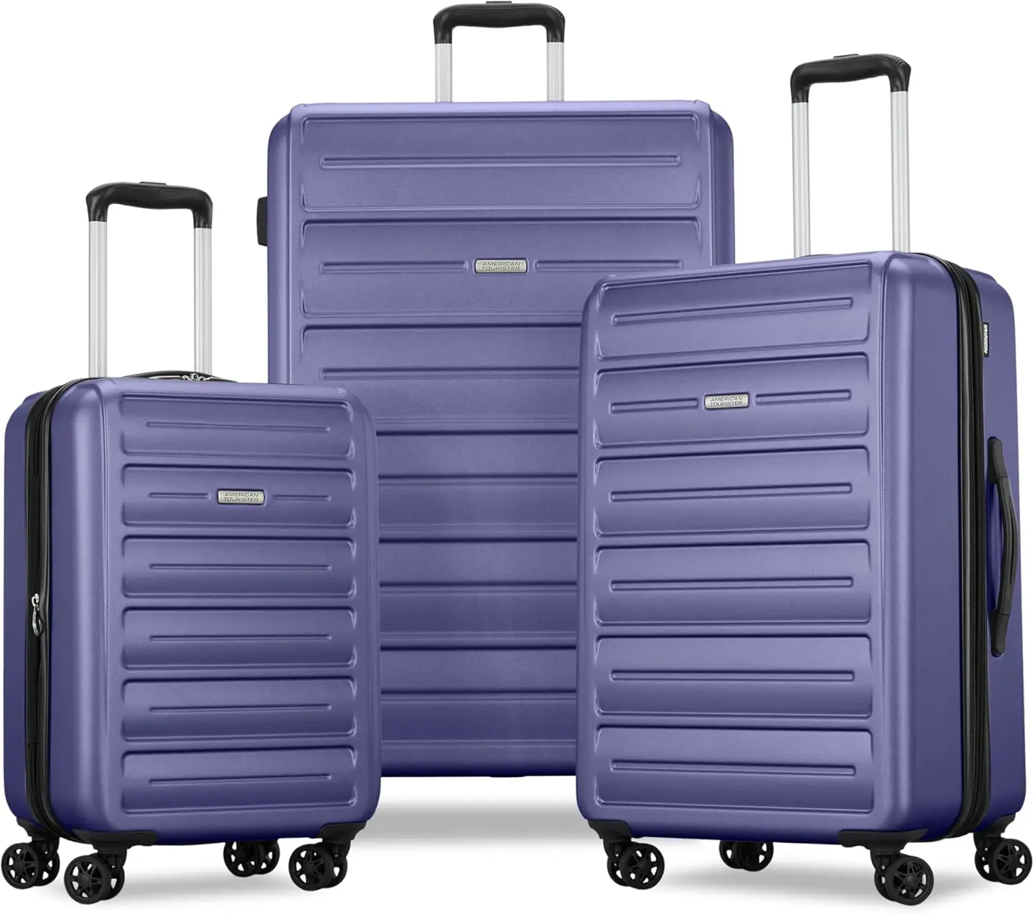 

Набор из 3-х чемоданов с жестким корпусом и колесами 360° ° Чемоданы на колесиках - расширяемые чемоданы для длительных путешествий в цвете Dusk Purple