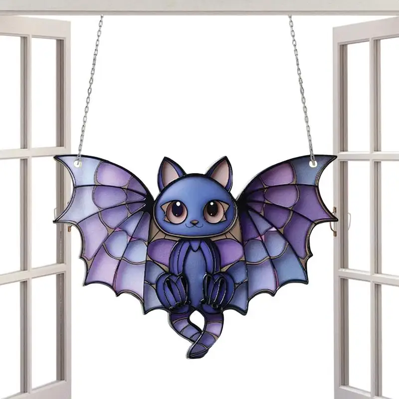 Halloween Bat Light Catchers Cat Bat Light Catchers Decor Pendant Bat Halloween Decoration living room hanging decoration