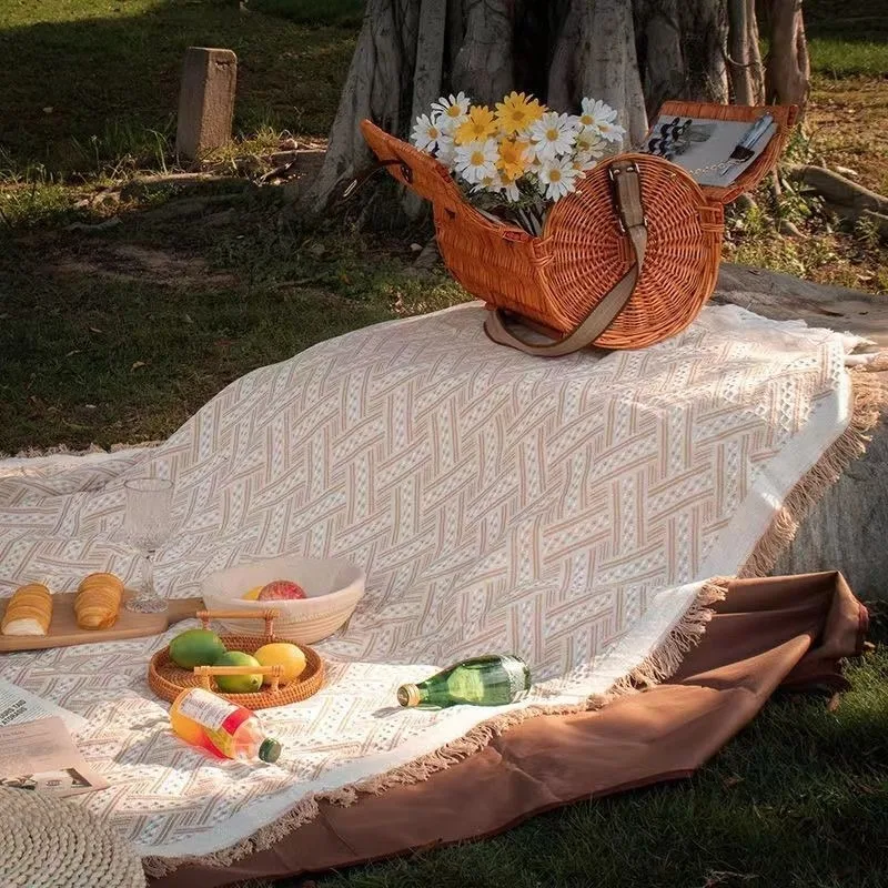 Ins French Style Picnic Mat Thickened Moisture-proof Ground Sheet for Camping Beach