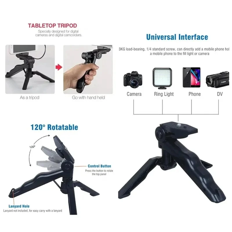 Roreta Smartphone Vlogging Kit Tripod Phone Holder Mini Microphone LED Fill Light Starter For TikTok Live Stream Video YouTube