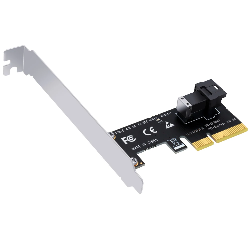 PCI Express X4 à SFF-8643 Adaptateur Riser Carte 64 Gbit/S PCIE X4 à SFF-8643 Carte D'extension Soutien U2 PCIe NVMe SSD pour Chia Minière