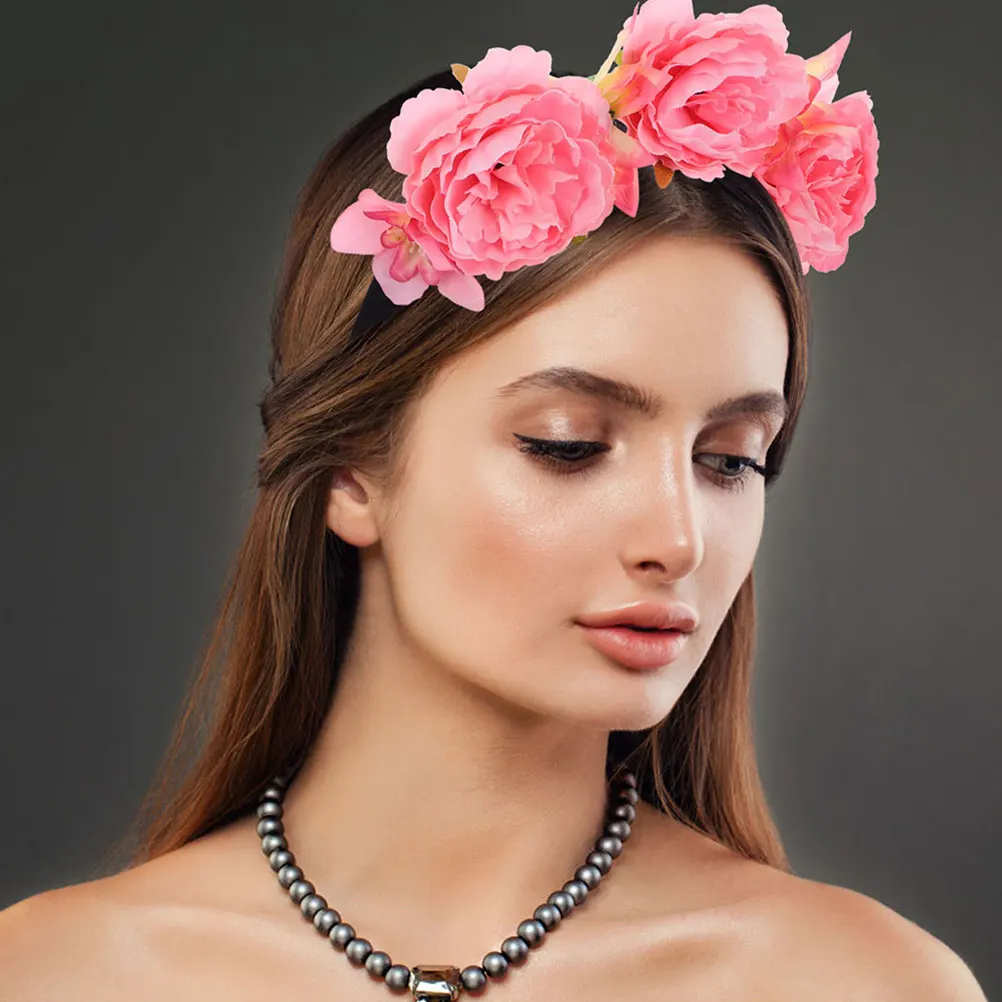 

3pcs Artificial Peony Flower Headbands for Women Party Holiday Wedding Floral Hair Accessories Stylish Fashion Costume