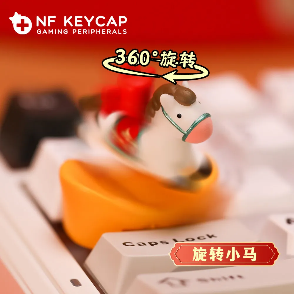 Year of the Horse DIY Rotating Horse shaped Game Mechanical Keyboard Keycaps Creative Cute Pony Keycaps