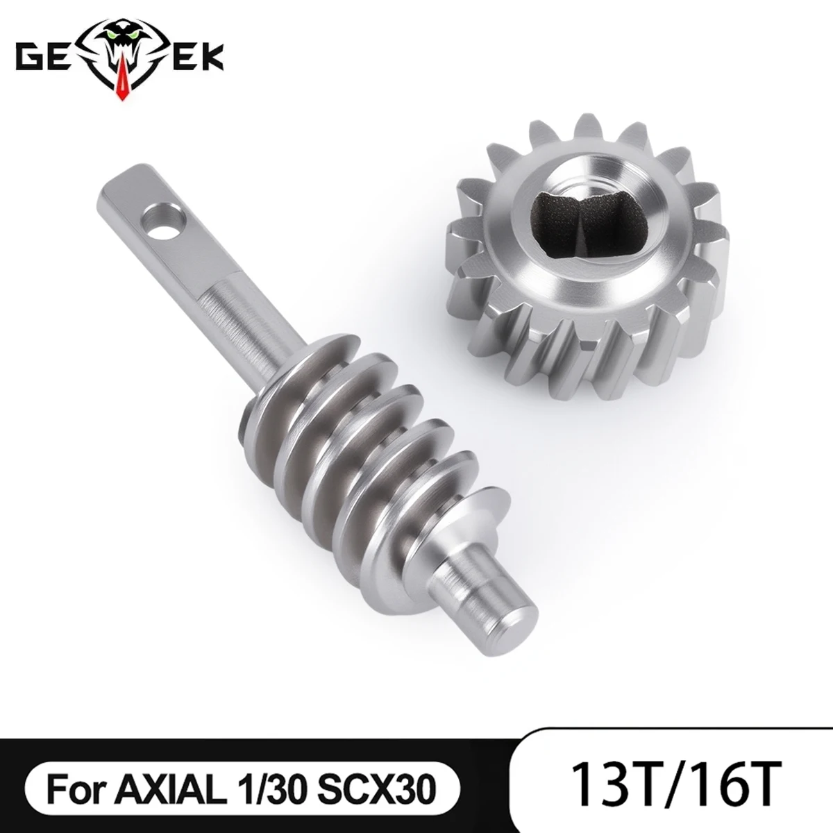 Juego de engranajes helicoidales de acero inoxidable 13T 16T para mejora de coche RC Crawler Axial SCX30 1/30