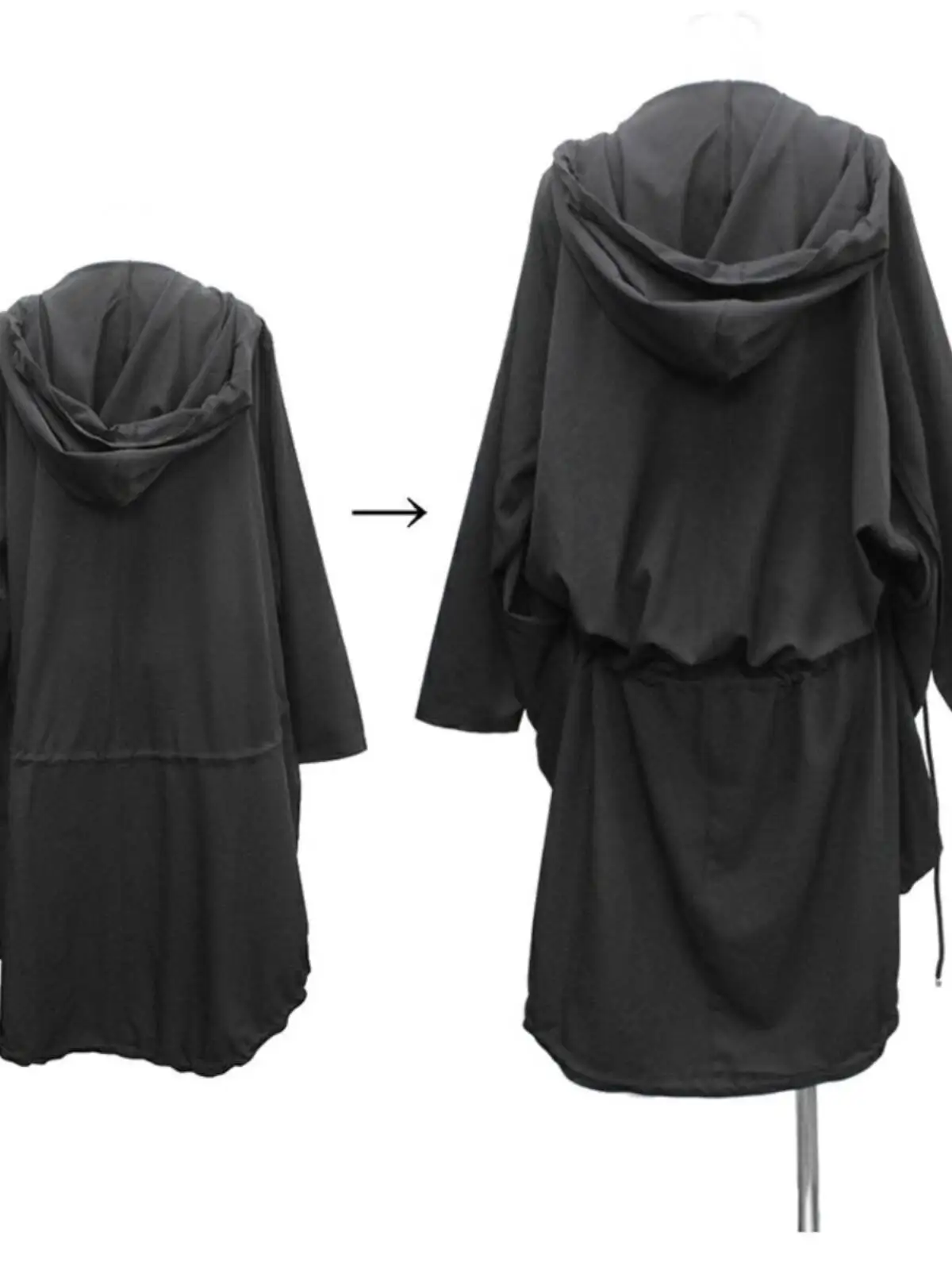 DEORART Unisex Hooded Jacket Top In Stock Japanese Harajuku Style Dark Yabi Culture Student Mid Length Coat