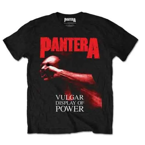 

Pantera Red Vulgar T-Shirt Black New