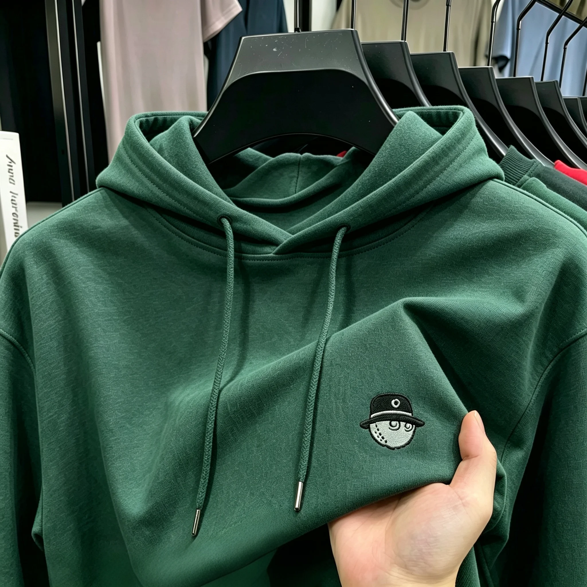 Hochwertiges Design-Marken-Hoodie für Herren mit langen Ärmeln - modische sportlich-lässige Herrenbekleidung - gesticktes Design – Detail 11