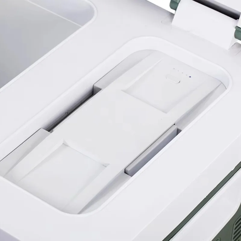 ثلاجة سيارة محمولة، ثلاجة سيارة تعمل بالطاقة الشمسية سعة 25 لترًا مع بطارية مدمجة قابلة للاستبدال