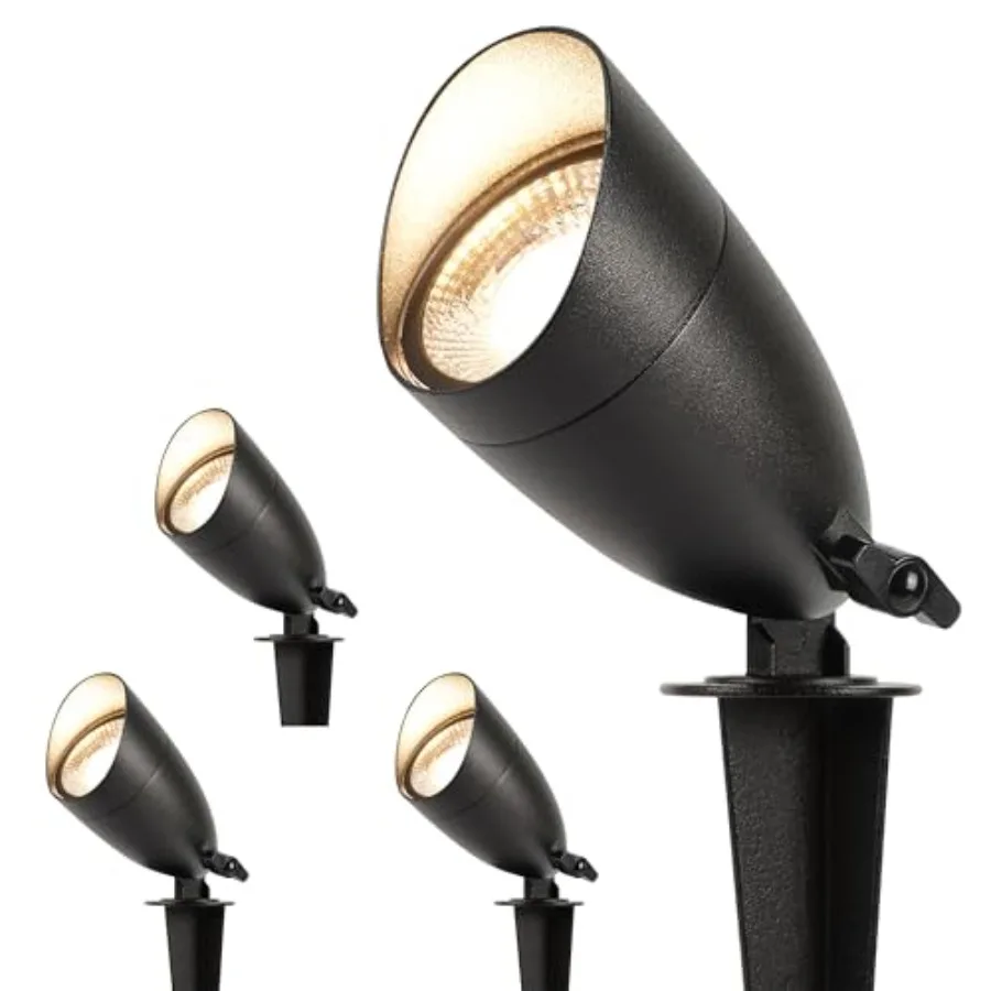 

12В Низковольтные ландшафтные светильники из литого алюминия с разъемами, IP65 водонепроницаемые уличные прожекторы для ландшафтного освещения, 5 шт.