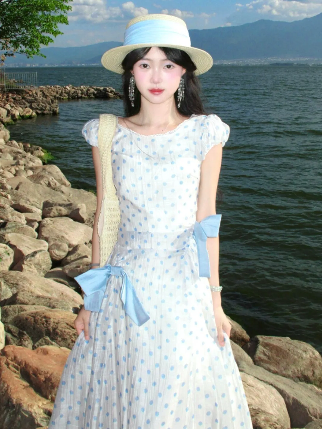 

Floral Slimming Waist Dress Summer Unique Atmosphere Sensation Short Sleeve Women's Fashionable Dress Business Casual Everyday