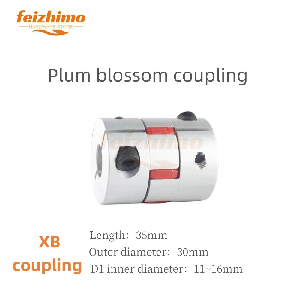 

Connector Flexible Coupler XB Coupler Aluminium Plum Flexible Shaft Plum Blossom Coupling D30L35 Inner Diameter 11-16mm Coupling