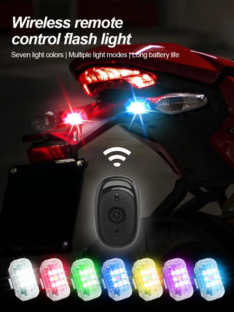 AliExpress Wireless Remote Control LED Strobe Light for Car Auto Motorcycle Bike Drone Scooter Anti-collision Warning Lamp Flash Indicator