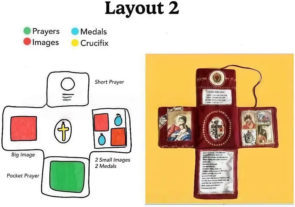 لحاف صلاة الجيب: يتكشف عن الصليب مع الصلاة الملهمة وآيات الكتاب المقدس