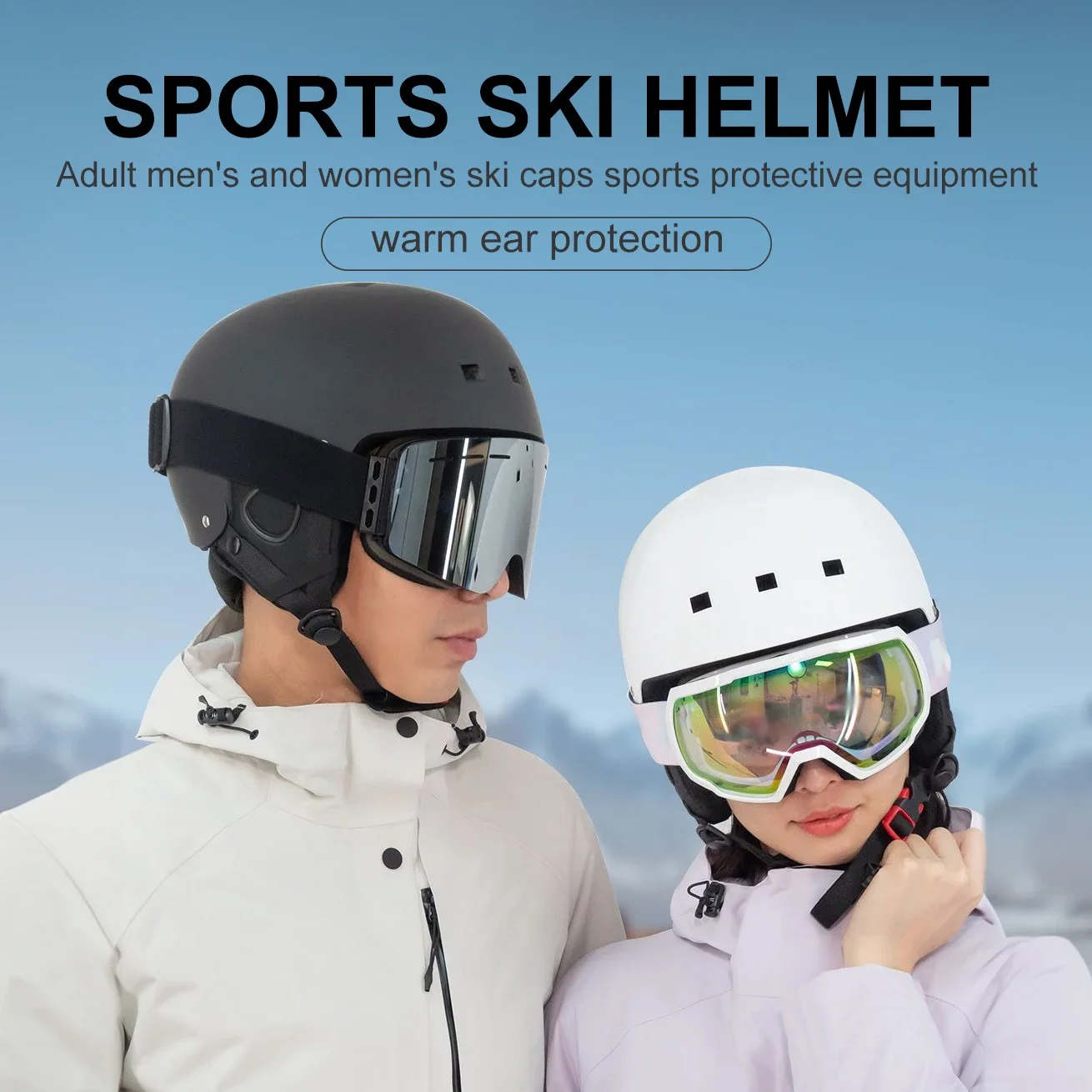 Adjustable Winter Sports Ski Helmet Men Women Warmth Retention Snowboarding Helmet Kids Adults Single Double Board Winter Gear