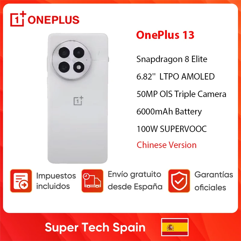 النسخة الصينية OnePlus 13 5G Snapdragon 8 Elite 2K عرض 6.82 بوصة 120 هرتز LTPO 6000 مللي أمبير بطارية 100 وات SUPERVOOC 50MP جديد 2025