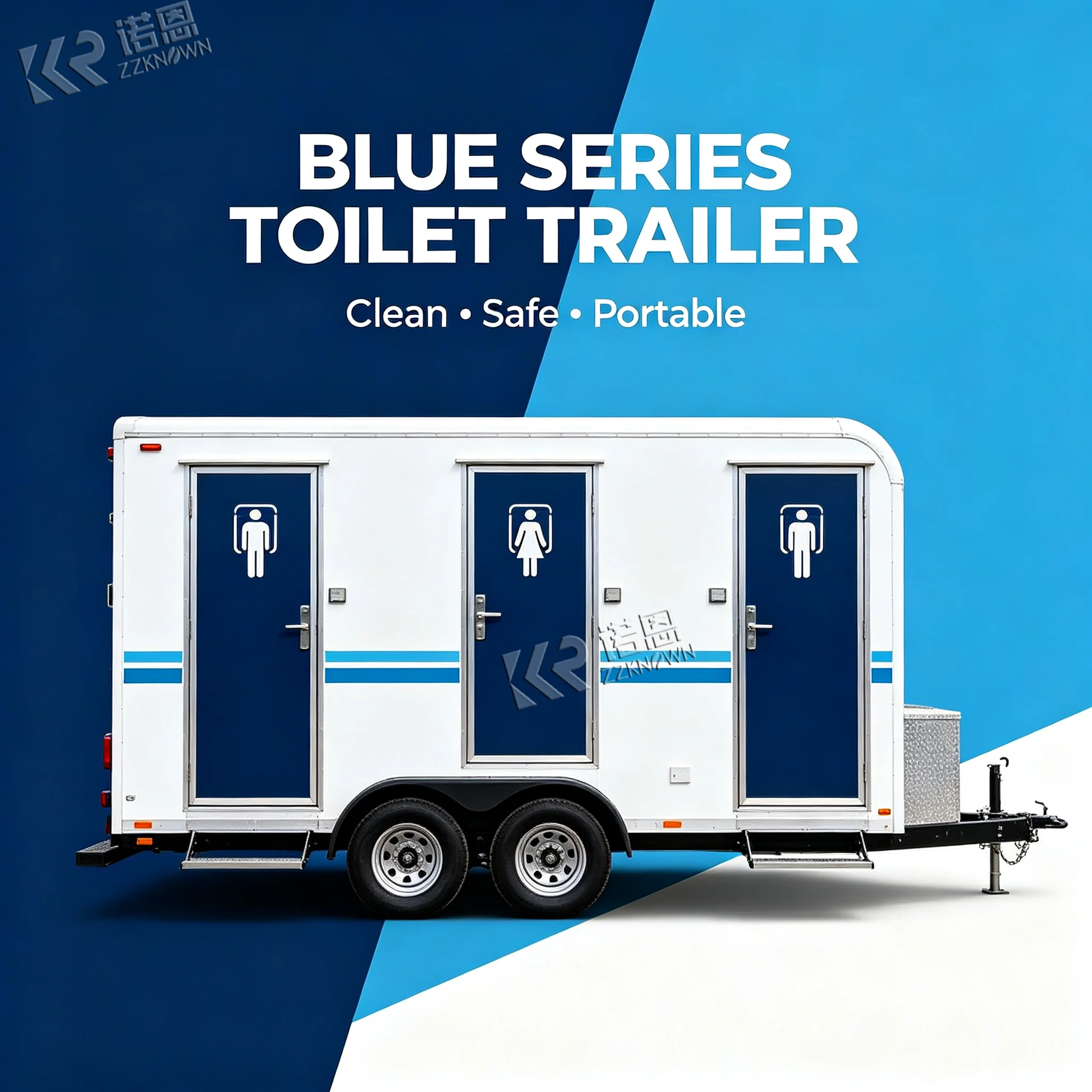 Portable Toilet Trailer with Shower Mobile Restroom Trailer Luxury Portable Bathroom Trailer for Events Camping Construction