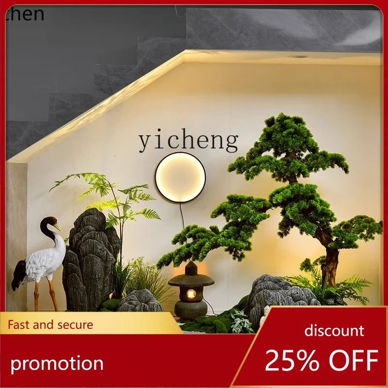 

HXL staircase landscaping welcome pine rockery landscape indoor tea room window simulation green plant decoration ornament