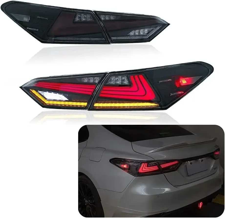 

LED Tail Lights For Toyota Camry 2018 2019 2020 2021 2022 Clear Rear Lamps Animation DRL Brake Turn Signal Assemb