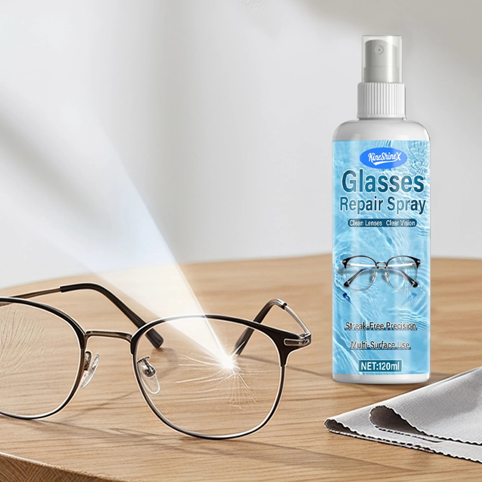 Home Minor Scratch Repair Liquid 120 Ml Lens Scratch Removal Spray Glass Lens Scratch Remover for Eyeglasses & Sunglasses