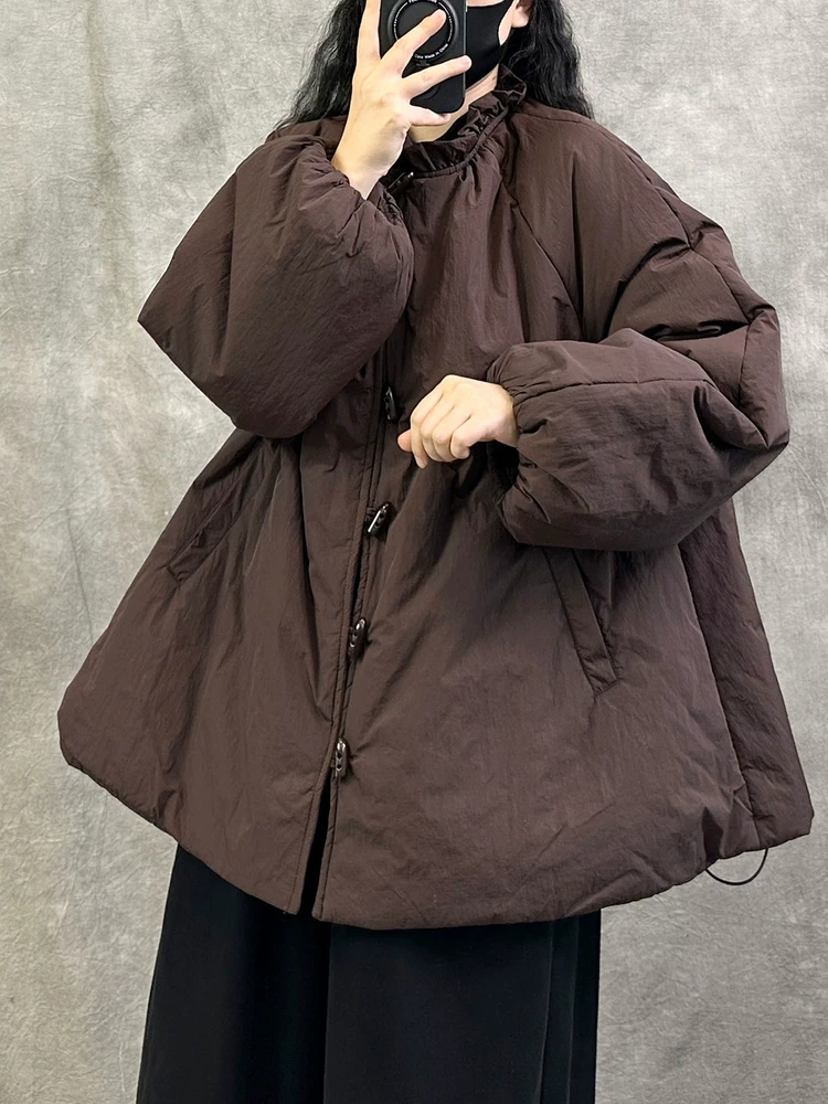 

Ретро-куртка из утолщенного хлопка для женщин, осенне-зимняя, свободного кроя, повседневная, теплая, больших размеров, модная новинка