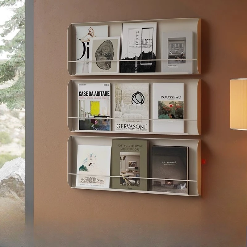 Nordic Iron Floating Shelves for Living Room Metal Magazine Rack Living Room Wall Storage Rack