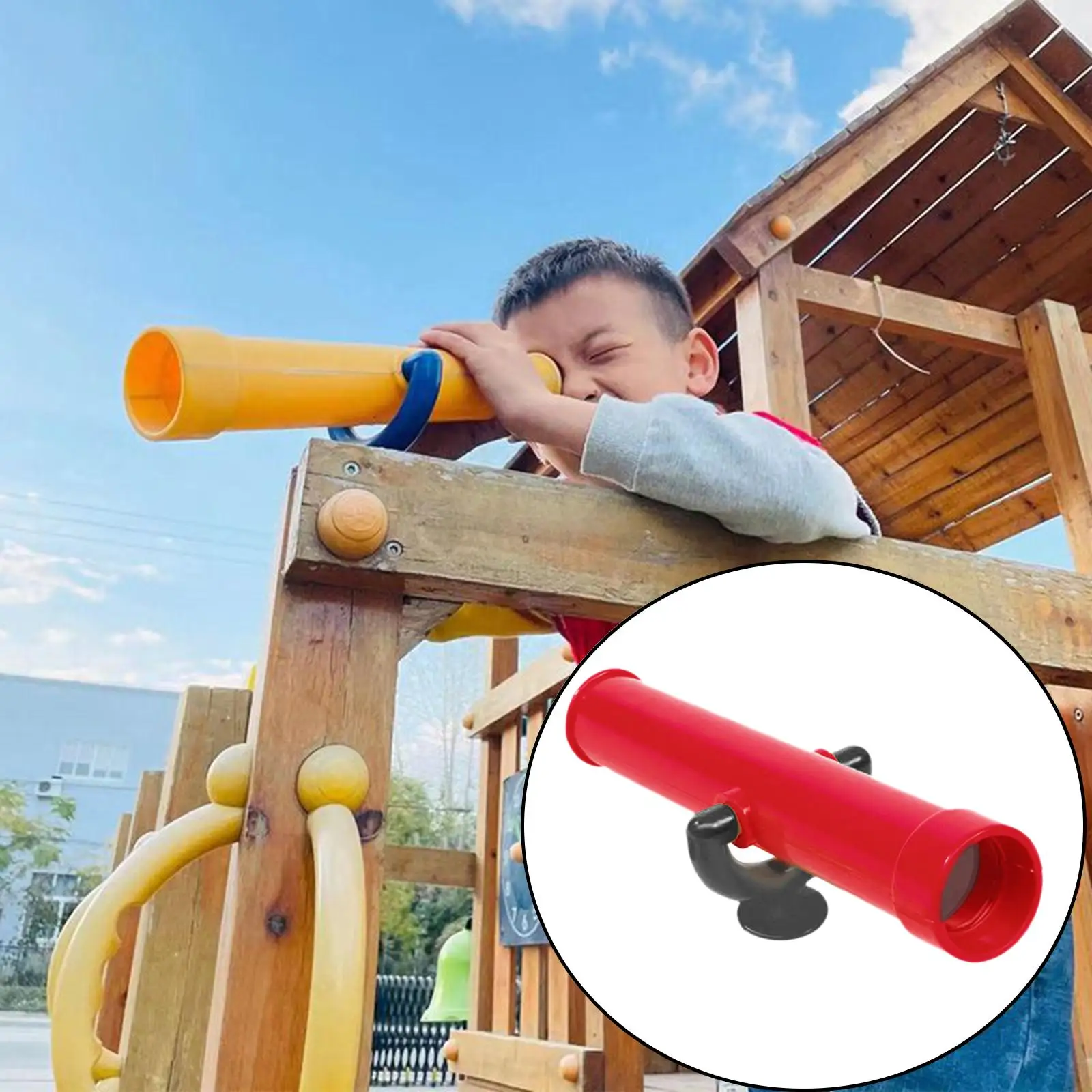 Playground Monocular Toy Playhouse Slide Swing Set for Kids Children Ages 3+