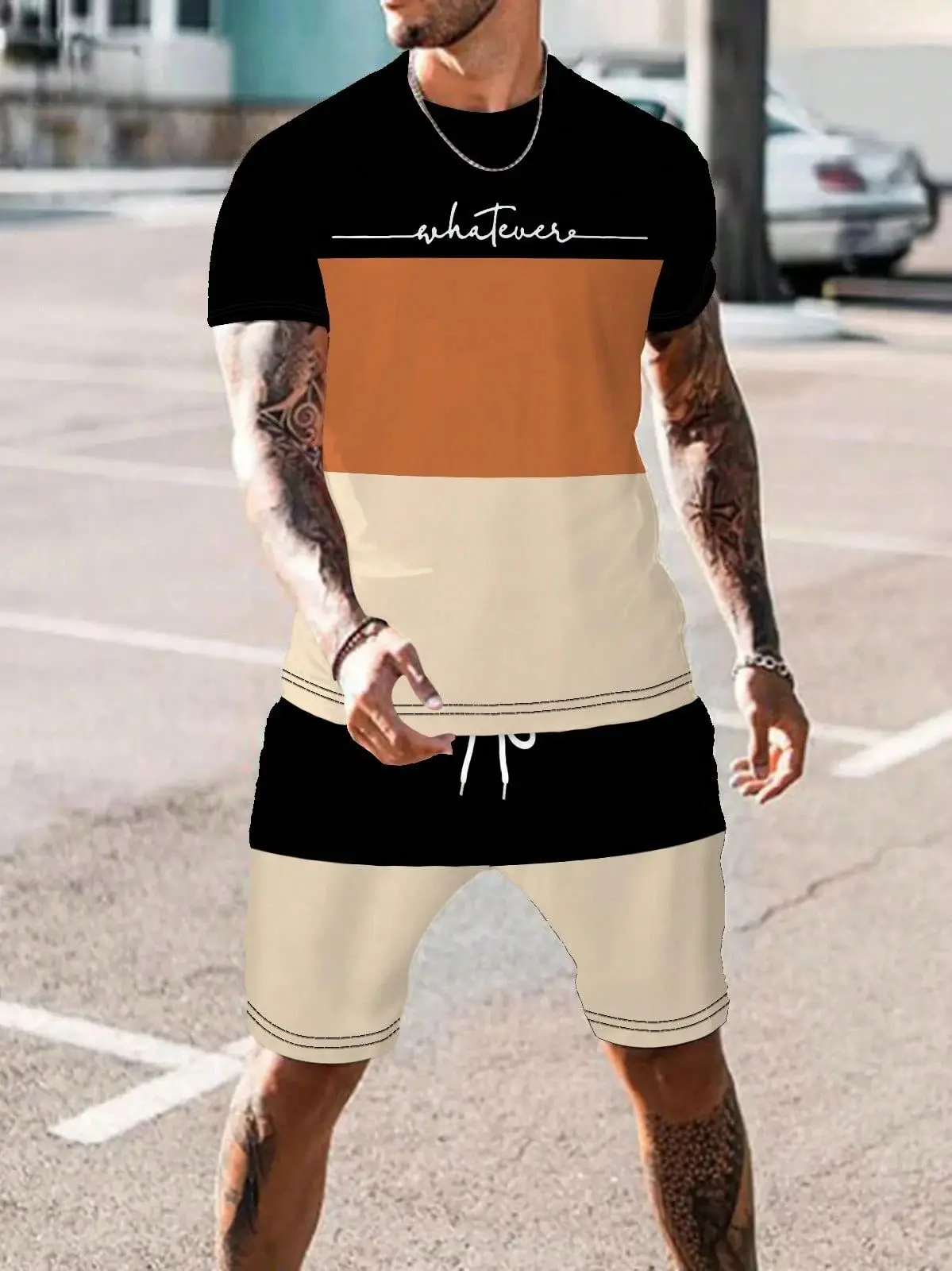 

New Fashion Leisure Comfortable Set for Men Including T-shirts Shorts Suitable Sports Fitness Activities Summer 3d Print 2025