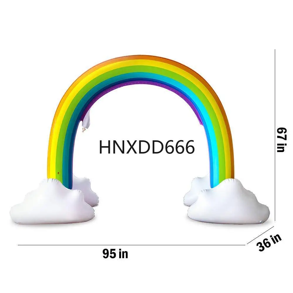 

Inflatable water jet rainbow arch, inflatable rainbow bridge water jet toy outdoor