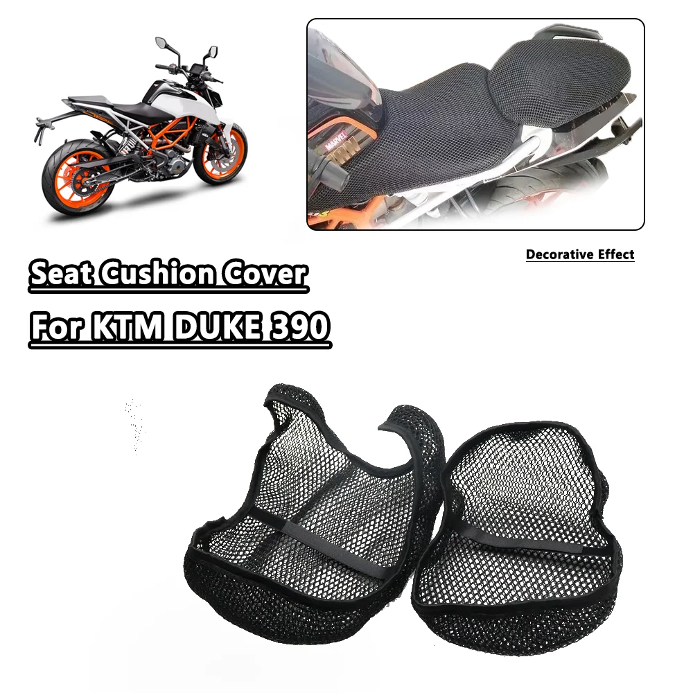 For KTM DUKE390 DUKE 390 Mesh Motorcycle Seat Cover 3D Elastic Motorbike Breathable Heat-resistant Anti-Slip Protector Cover