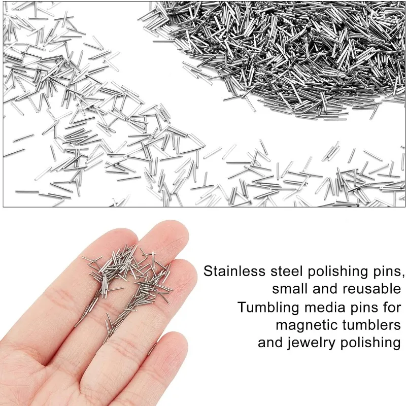 150g Stainless Steel Tumbling Media Pins Polishing Pins Magnetic Tumbler 0.02 in(0.6mm) in Diameter for Rust RemovalRough Polis