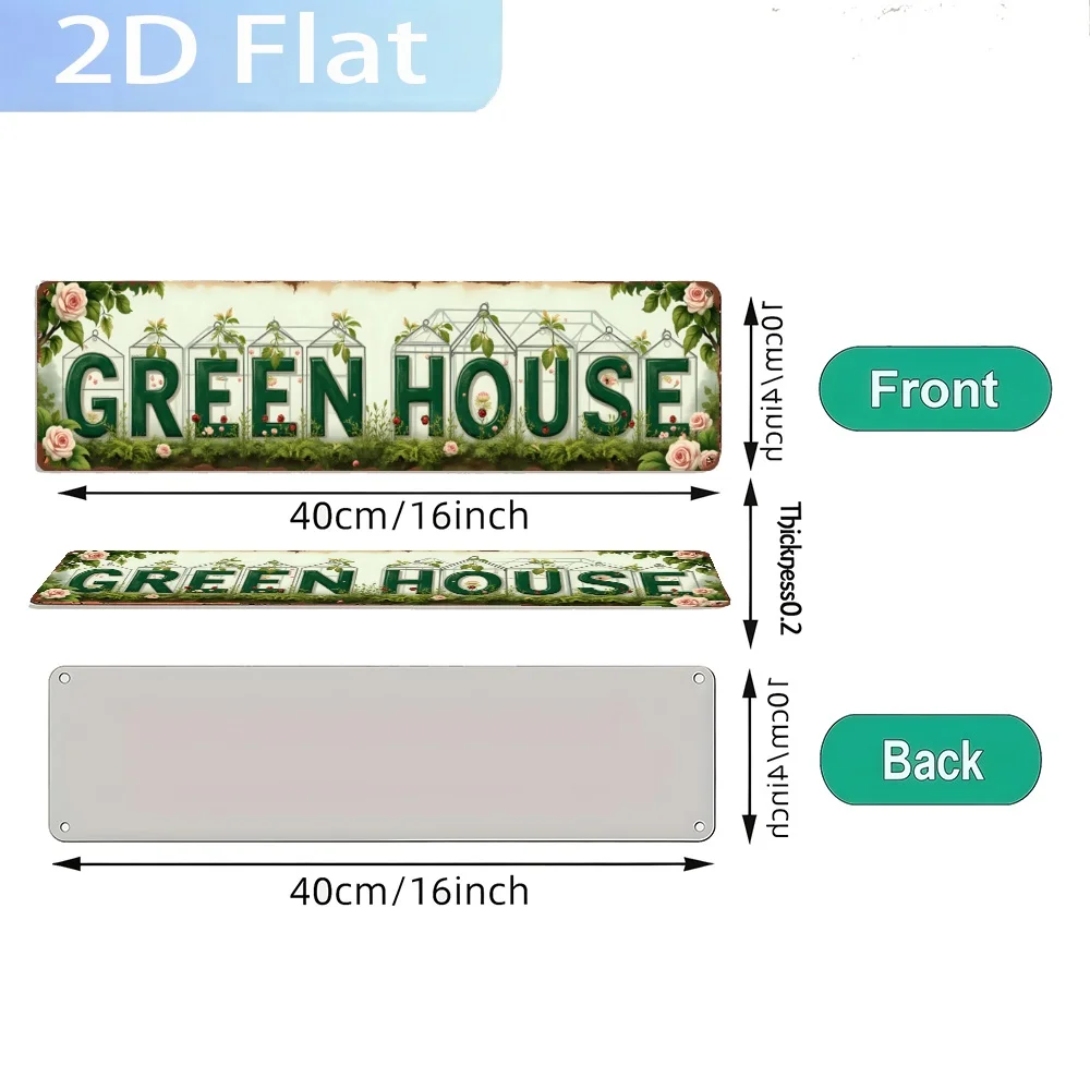2D Flat - Este é um sinal de estilo vintage para um estufa. É um item decorativo perfeito para casas, adequando-se bem em casas
