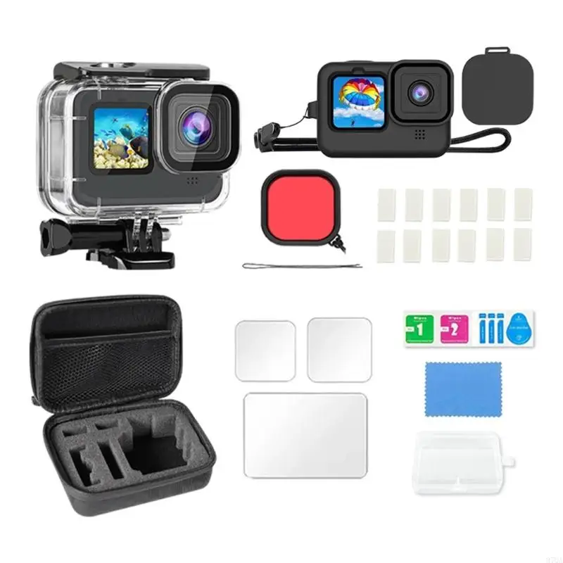 

97QA защитный дайвинг-оболочка для Hero9-12 Action Cameras включает в себя подводные фильтры силиконовый корпус