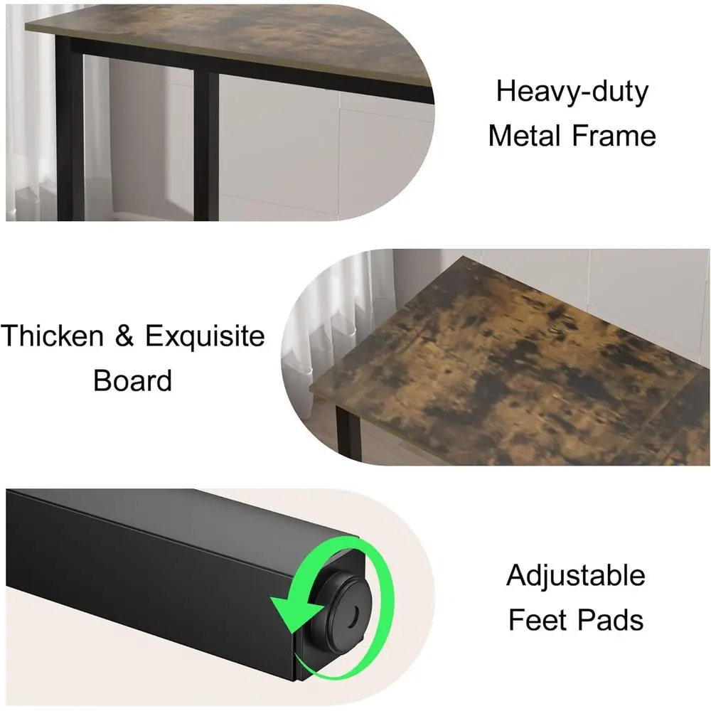 Stół do sali konferencyjnej, nowoczesny stół do spotkań biurowych, prostokątny stół do sesji szkoleniowych w sali zarządu, długie stoły biznesowe (brązowy, 5