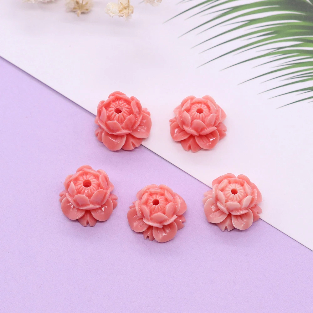 

Coral Lotus Table Beads Pink Coral Loose Beads Through Hole Spacer Beads Jewelry Making Diy Necklace Bracelet Accessories