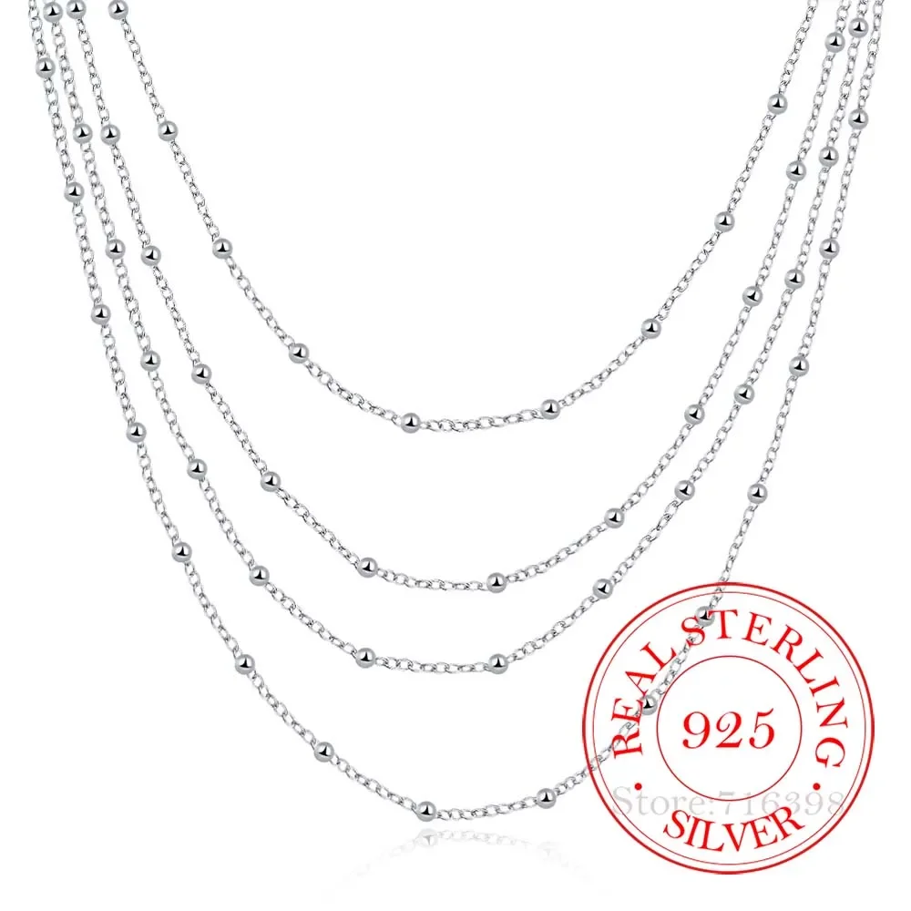 

Женское многослойное колье из серебра 925 пробы, с бусинами