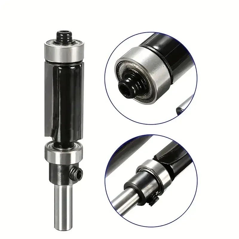 1pc Woodworking Power Tools 1/4'' Shank Top & Bottom Bearing Flush Trim Router Bit