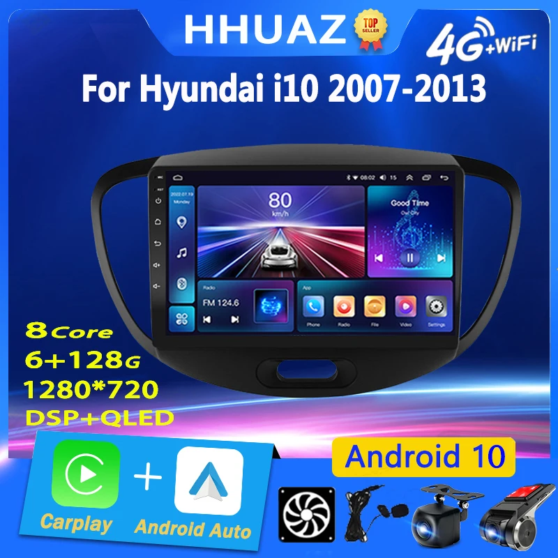 

Android Car Radio Multimedia for Hyundai I10 2007 2008 2009 2010-2013 Auto CarPlay 2din GPS Video Player Stereo Navigation BT