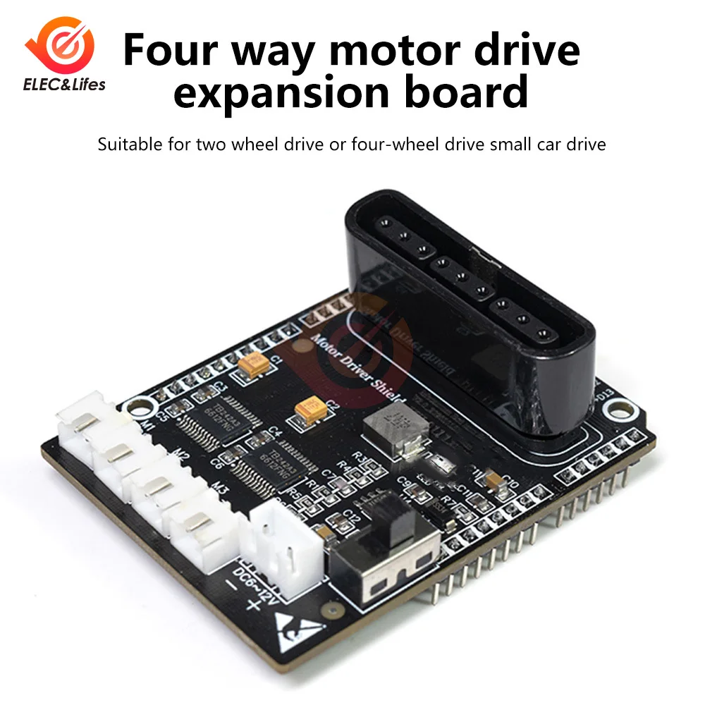 

HU-011 TB6612FNG High-performance Motor Drive Board Module 6-12V Four Way Motor Drive Expansion Board Suitable For Arduino UNO