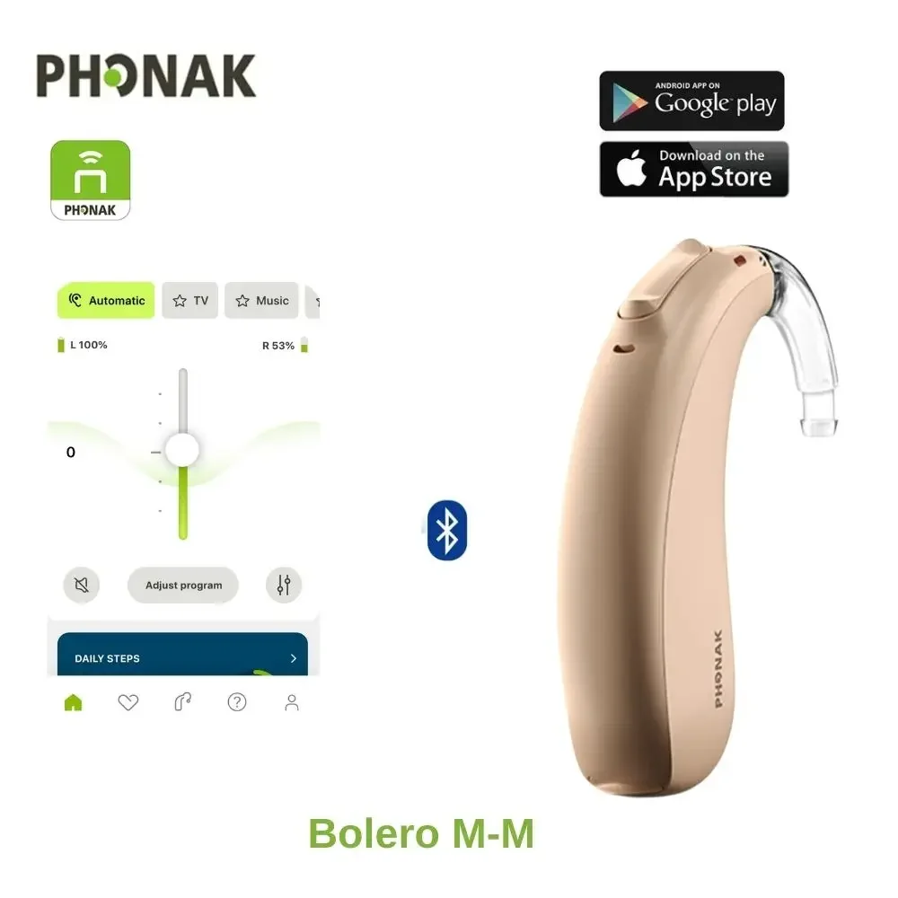 

Phonak Bolero M50/Bolero M30 Bluetooth hearing aids wireless digital 12 channels Programmable Hearing Aids