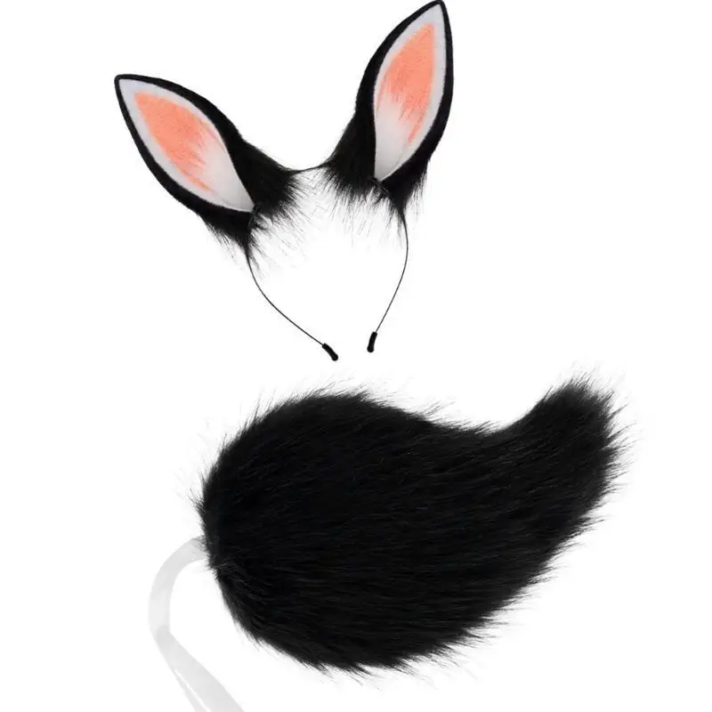 

652f костюм животных Хэллоуин кролики аксессуары для костюмов животные уши, плюшевый хвост для детской девочки косплей
