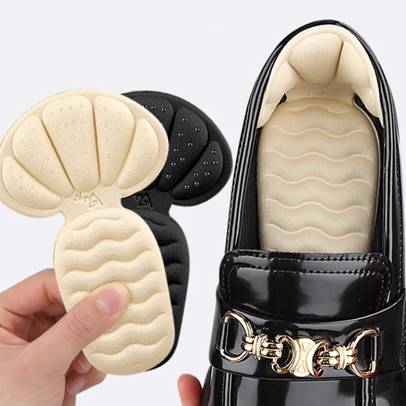 สติกเกอร์ส้นรองเท้าผ้าใบ Heel Protection Pads บรรเทาอาการปวดรองเท้าขนาดลดครึ่งเบาะ Heel Inserts T-Shaped Shoe Foot Care Pad